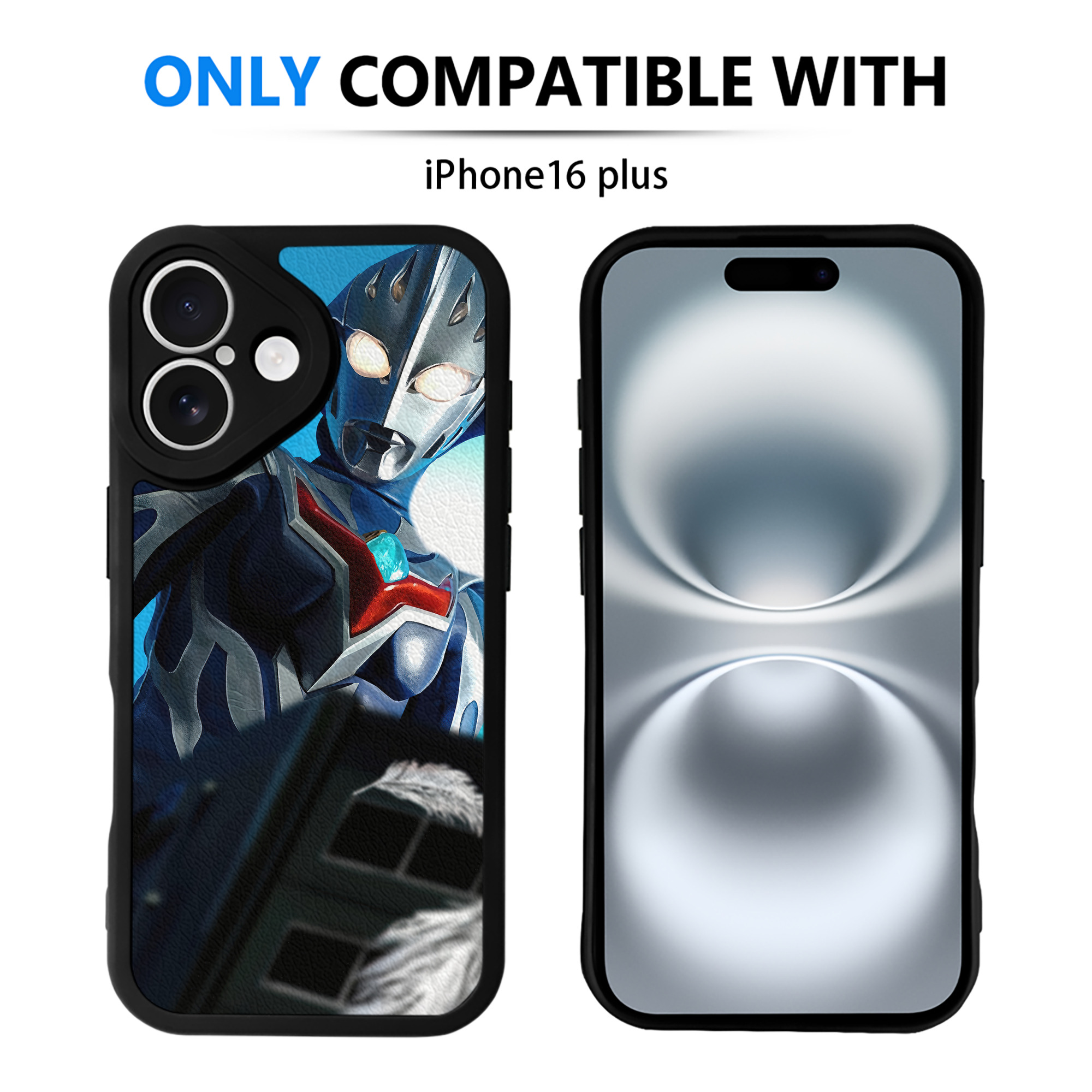 （画像用） ウルトラマン Ultraman 【iPhone 16シリーズ対応】シリコンスマホケース（レザー調） 材質：シリコン
